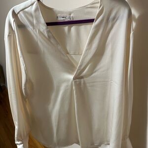 Mango Off-White V-Neck Blouse